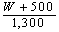 W + 500 / 1,300